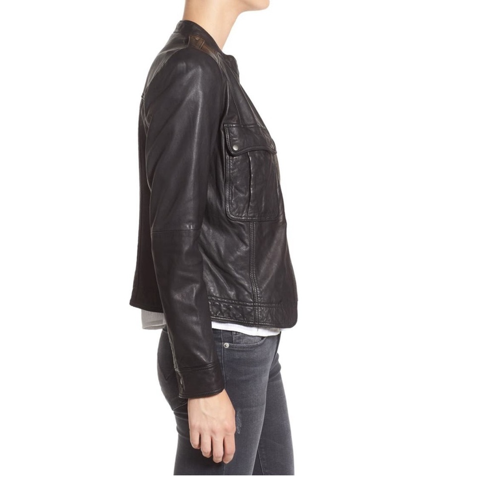Hinge Patch Pocket Leather Jacket - image 3